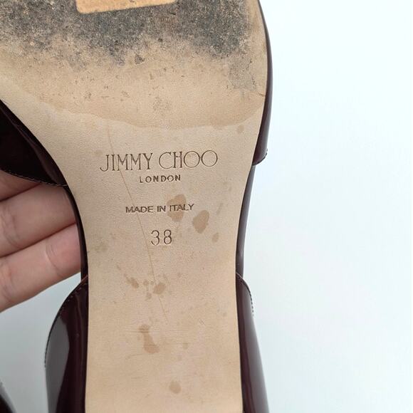 Jimmy Choo Carolyn Pointed Toe d’Orsay Heel Pump Women's Red Size US8 EU38 - Picture 7 of 13